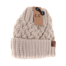 Load image into Gallery viewer, C.C Beanie Lattice Knit Cuff