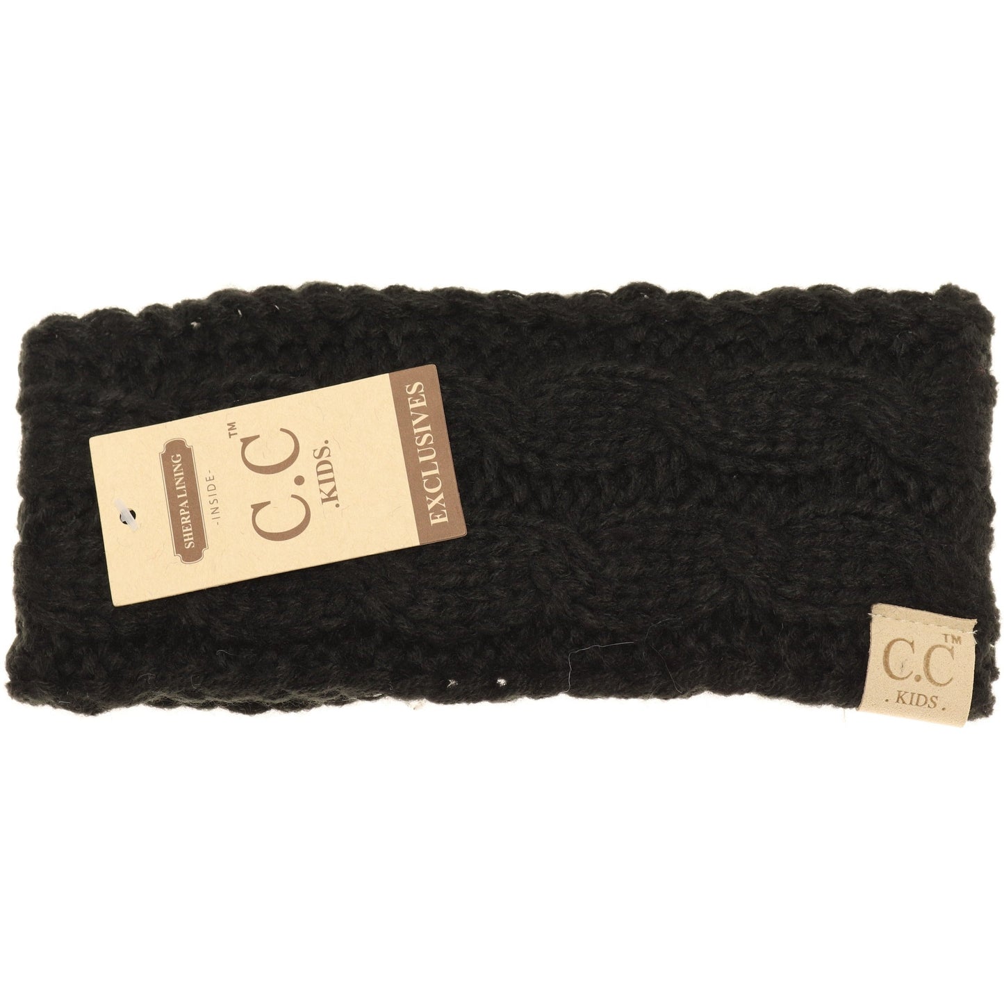 KIDS Solid Cable Knit CC Head Wrap