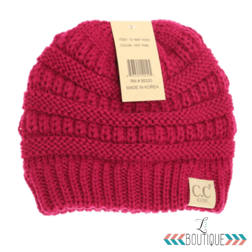 Kids Solid C.C.  Beanie-YJ847