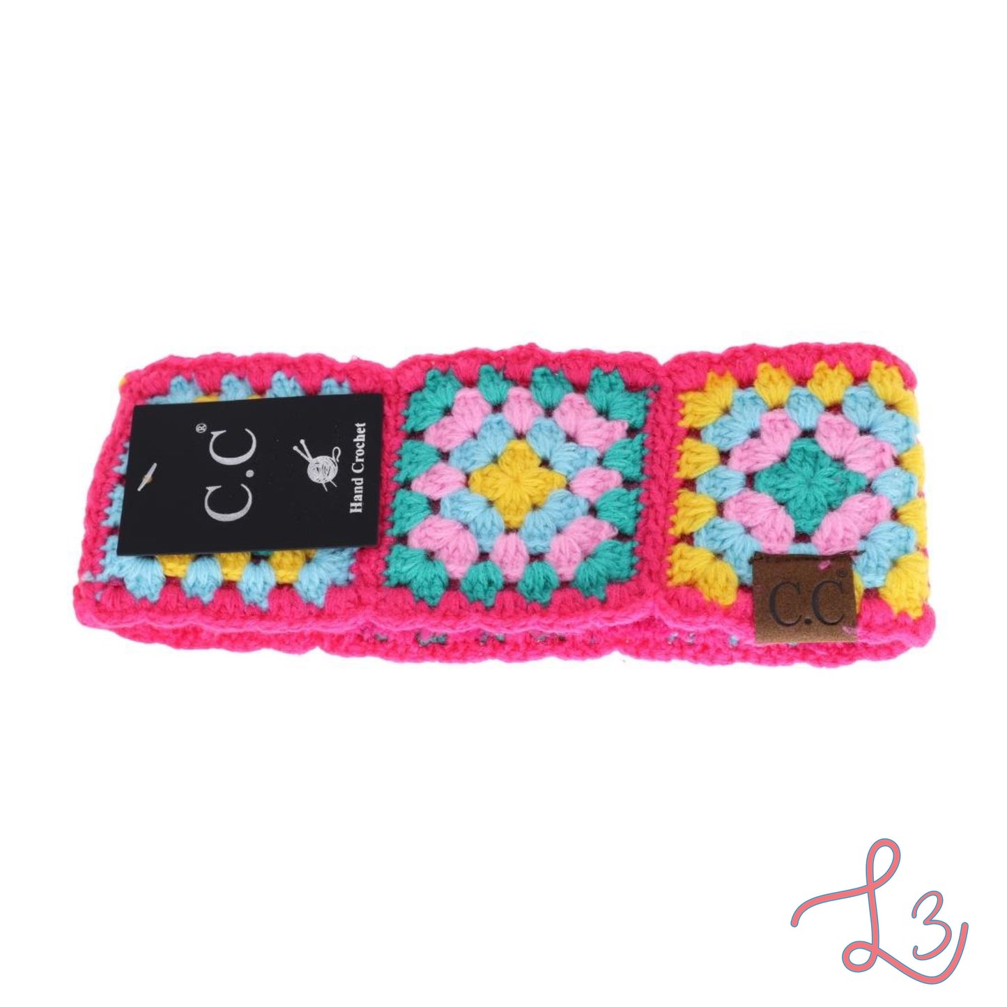 C.C Beanie Fuzzy Lined Multi Color Crochet Head Wrap